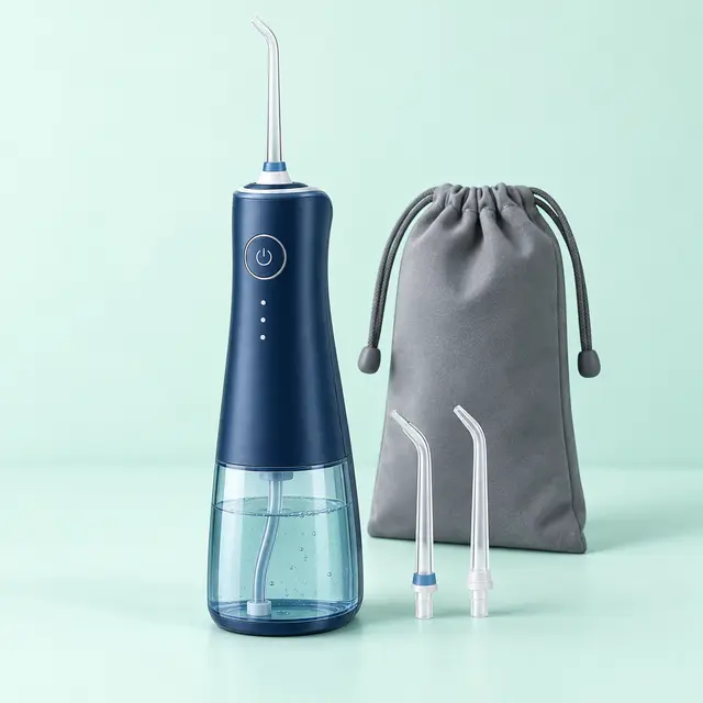 Imagen ilustrativa de un irrigador dental portátil para viajar